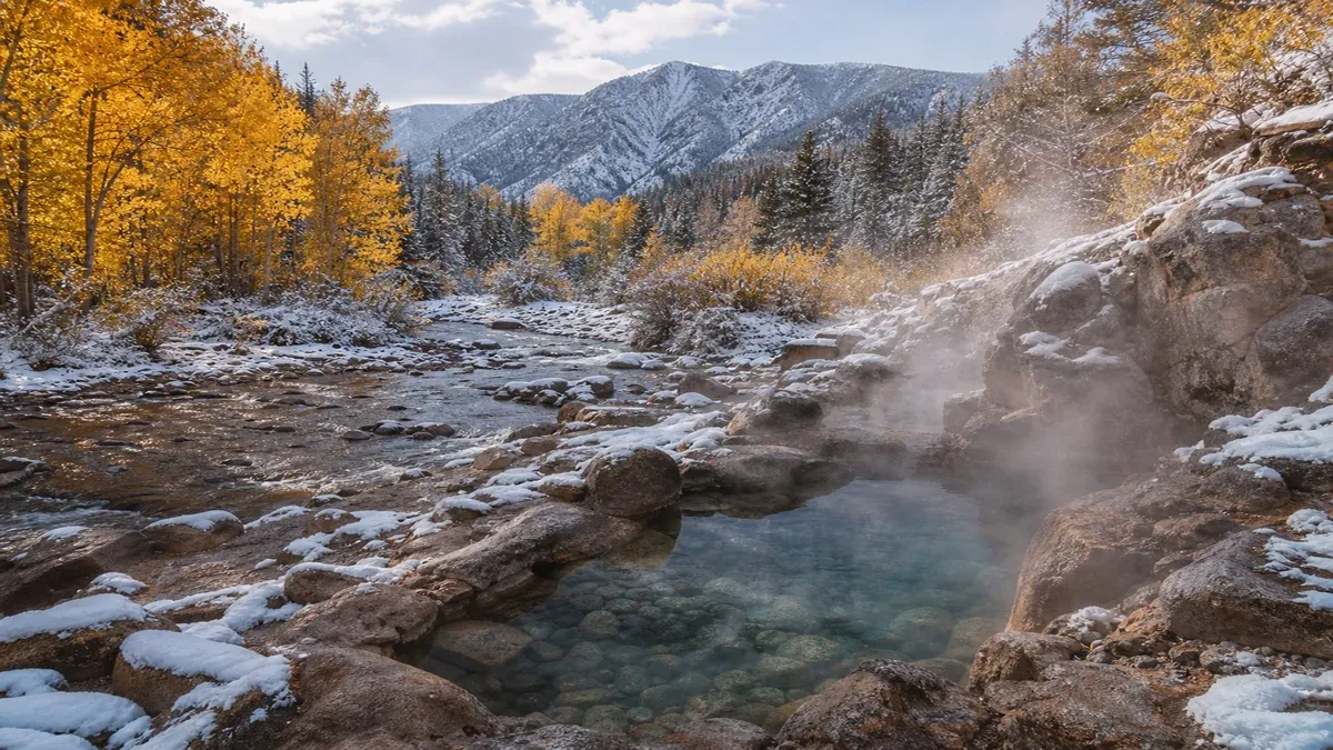 Seasonal Guides illustrated geothermal landscape