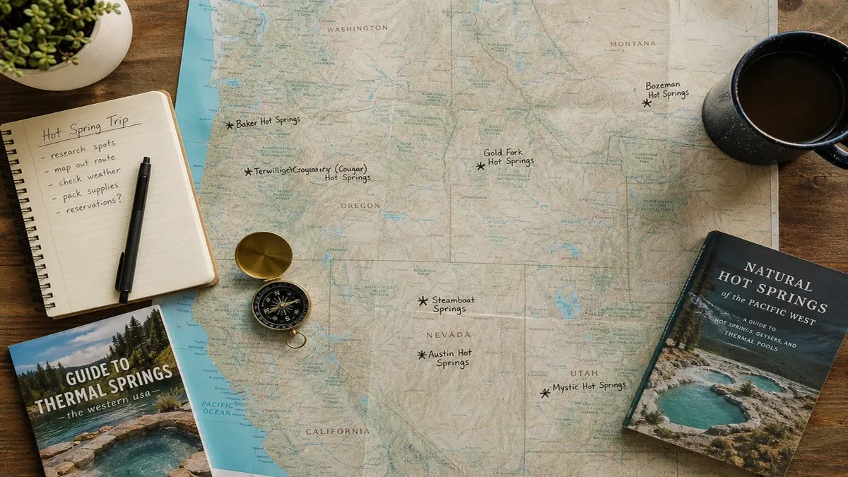 Trip Planning geothermal travel guide illustration
